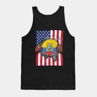 Ecuador Flag American Flag Ripped - Gift for Ecuadorian From Ecuador Tank Top